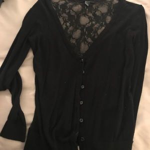 Black lace cardigan